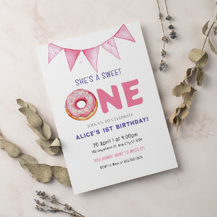 Donut Sweet One Birthday Party Donut 1st Birthday Kaart
