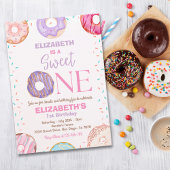 Donut Sweet One Birthday Party Donut First Birthda Kaart