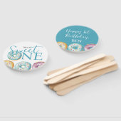 Donut Sweet One Blue 1st Birthday Party Handwaaier (Niet-gemonteerd)