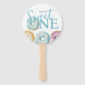 Donut Sweet One Blue 1st Birthday Party Handwaaier (Voorkant)