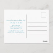 Donut Sweet One Blue 1st Birthday Party Invitation Briefkaart (Achterkant)