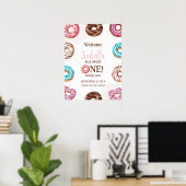 Donut Sweet One Girl Sprinkles Poster Welkomstbord (Thuiskantoor)