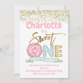 Donut Sweet One Gold Sprinkles 1e verjaardag Kaart (Voorkant)