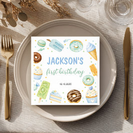 Donut Sweet One Pastelkleurige Verjaardagsfeest Se Servet
