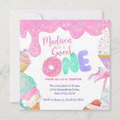 Donut Sweet One Uitnodiging (Achterkant)