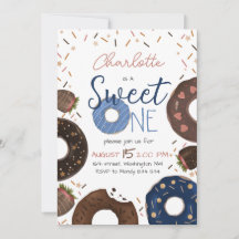 Donut Sweet One Verjaardagsuitnodiging
