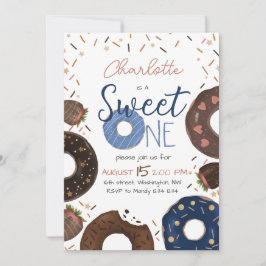 Donut Sweet One Verjaardagsuitnodiging Kaart