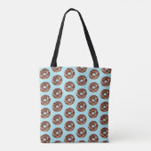 Donut Sweet Sprinkles Pattern Aangepaste naam Tote Bag (Achterkant)