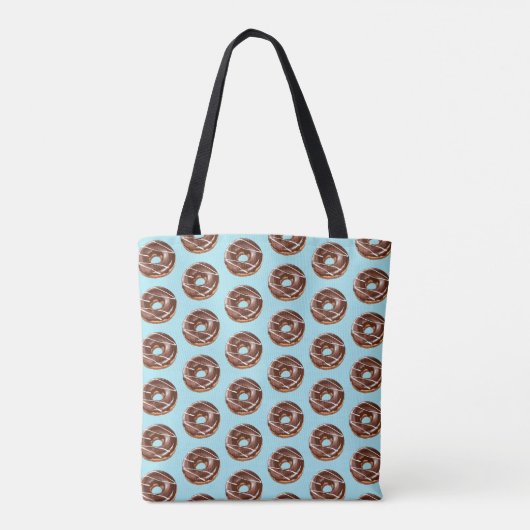 Donut Sweet Sprinkles Pattern Aangepaste naam Tote Bag (Achterkant)