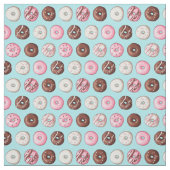 Donut Sweets op Blue Fabric Print Stof (Swatch)