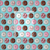 Donut Sweets op Blue Fabric Print Stof (Delen)