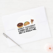Donut Taco Carbs Pizza Ronde Sticker (Envelop)