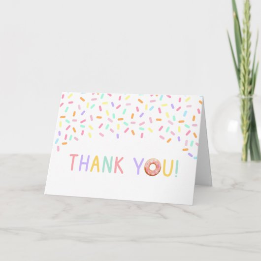 Donut Thank You Card met Sprinkles Bedankkaart (Voorkant)
