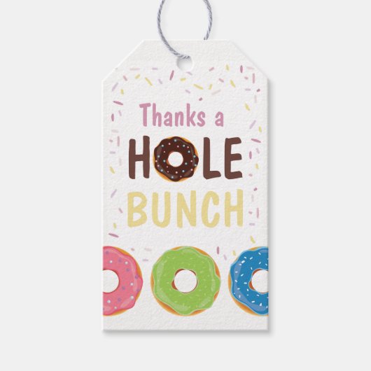 Donut the Birthday Party Guest Bedankt Cadeaulabel (Voorkant)