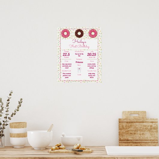 Donut Thed Baby's eerste verjaardag Poster van mij (Keuken)