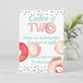 Donut thema 2e verjaardag kaart (Staand voorkant)
