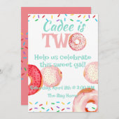 Donut thema 2e verjaardag kaart (Voorkant / Achterkant)