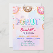 Donut thema 5e verjaardag uitnodiging (Voorkant)