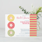 Donut thema bruids douche uitnodiging (Staand voorkant)