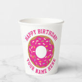 Donut thema Verjaardagsfeest aangepaste papieren b Bekers (Achterkant)