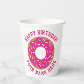 Donut thema Verjaardagsfeest aangepaste papieren b Bekers (Voorkant)