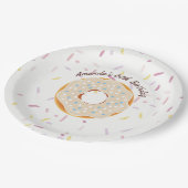 Donut themed Birthday Party gepersonaliseerd Papieren Bordje (Gekanteld)