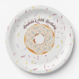 Donut themed Birthday Party gepersonaliseerd Papieren Bordje