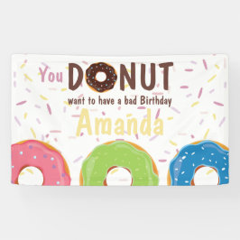 Donut themed Birthday Party gepersonaliseerd Spandoek