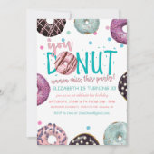 Donut Thgerespecteerde Birthday Invitation Kaart (Voorkant)