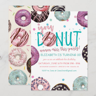 Donut Thgerespecteerde Birthday Invitation Kaart