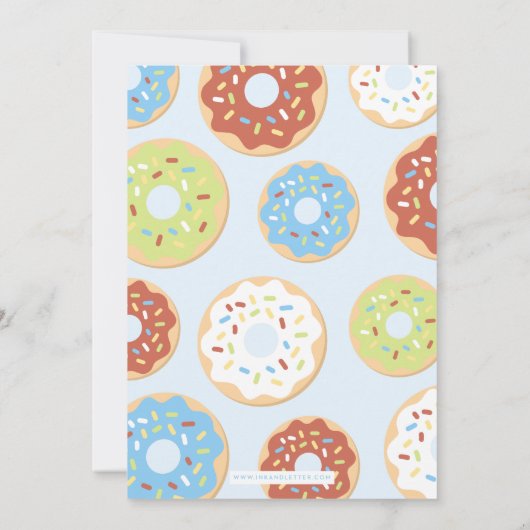 Donut Third Birthday Invitation Kaart (Achterkant)