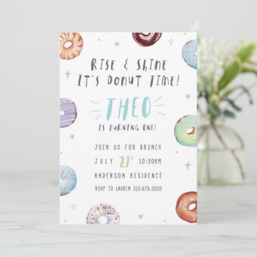 Donut Tijd Kaart (Staand voorkant)