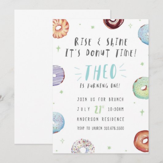 Donut Tijd Kaart (Voorkant / Achterkant)