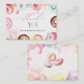 Donut-tijd Waterverf dank u baby shower Notitiekaartje (Voorkant / Achterkant)