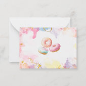 Donut-tijd Waterverf dank u baby shower Notitiekaartje (Achterkant)