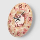 Donut Time Frosted with Pink Sprinkles Fun Kitchen Grote Klok (Hoek)