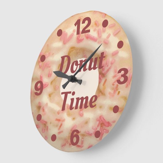 Donut Time Frosted with Pink Sprinkles Fun Kitchen Grote Klok (Hoek)