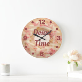 Donut Time Frosted with Pink Sprinkles Fun Kitchen Grote Klok