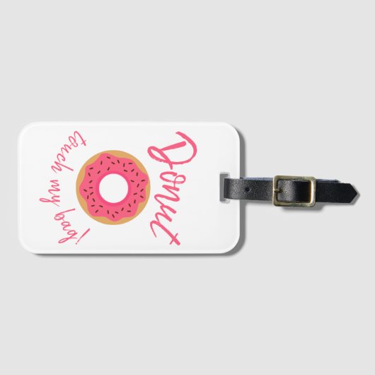 Donut Touch Mijn Tas Roze en Chocolade Sprinkles Bagagelabel (Voorkant (horizontaal))