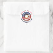 Donut Touch My Freedom USA Patriottisch 4 juli Ronde Sticker (Tas)