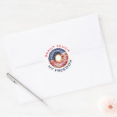 Donut Touch My Freedom USA Patriottisch 4 juli Ronde Sticker (Envelop)