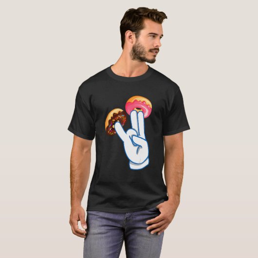 Donut Twee In Roze Shocker Mannen Vrouwen T-shirt (Voorkant volledig)