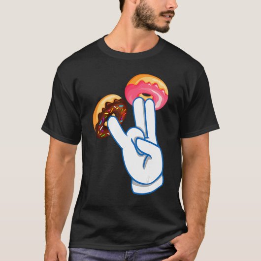 Donut Twee In Roze Shocker Mannen Vrouwen T-shirt (Voorkant)