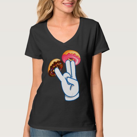 Donut Twee In Roze Shocker Mannen Vrouwen T-shirt (Voorkant)