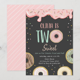 Donut twee lief roze donut meisje verjaardagsfeest kaart