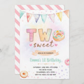 Donut TWEE lieve verjaardagsuitnodiging Kaart (Voorkant / Achterkant)