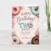 Donut Twee Verjaardag Sweets Kaart (Voorkant)