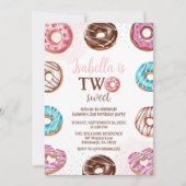 Donut Twee Zoete Meisjes Sprinkles 2e Verjaardag Kaart (Voorkant)