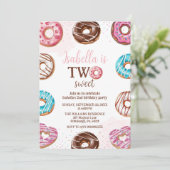 Donut Twee Zoete Meisjes Sprinkles 2e Verjaardag Kaart (Staand voorkant)