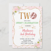 Donut twee zoete themauitnodiging kaart (Voorkant)